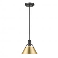  3306-S BLK-BCB - Orwell BLK Small Pendant - 7" in Matte Black with Brushed Champagne Bronze shade