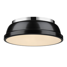  3602-14 CH-BK - Duncan 14" Flush Mount in Chrome with a Black Shade