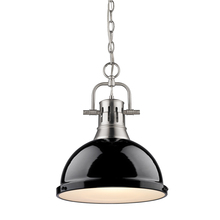  3602-L PW-BK - Duncan 1 Light Pendant with Chain