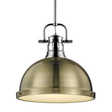  3604-L CH-AB - Duncan Large Pendant with Rod