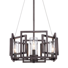  6068-4P GMT - Marco 4 Light Pendant (Convertible) in Gunmetal Bronze with Clear Glass