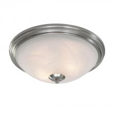  7158-FM PW - Two Light Pewter Chiseled Marble Glass Bowl Flush Mount