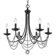  7644-6 BLK - Mirabella 6 Light Chandelier in Matte Black