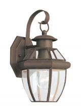  8037-71 - Lancaster traditional 1-light outdoor exterior small wall lantern sconce in antique bronze finish wi
