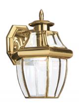  8038-02 - Lancaster traditional 1-light outdoor exterior medium wall lantern sconce in polished brass gold fin