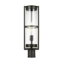Generation Lighting - Seagull 8226701-71 - Alcona transitional 1-light outdoor exterior post lantern in antique bronze finish with clear fluted