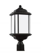 Generation Lighting 82529-746 - Kent traditional 1-light outdoor exterior post lantern in oxford bronze finish with satin etched gla