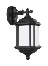  84530-12 - Kent traditional 1-light outdoor exterior medium wall lantern sconce in black finish with satin etch