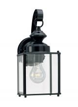  8457-12 - Jamestowne transitional 1-light medium outdoor exterior wall lantern in black finish with clear beve