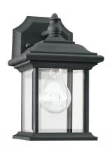  85200-12 - Wynfield traditional 1-light outdoor exterior wall lantern sconce downlight in black finish with cle