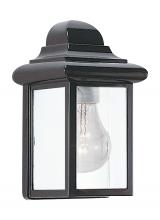  8588-12 - Mullberry Hill traditional 1-light outdoor exterior wall lantern sconce in black finish with clear b
