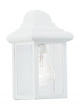  8588-15 - Mullberry Hill traditional 1-light outdoor exterior wall lantern sconce in white finish with clear b