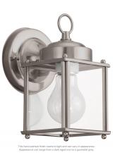  8592-965 - New Castle traditional 1-light outdoor exterior wall lantern sconce in antique brushed nickel silver