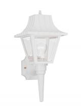  8720-15 - Polycarbonate Outdoor traditional 1-light outdoor exterior medium wall lantern sconce in white finis