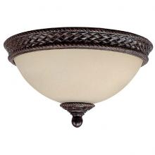  2183WB - Two Light Weathered Brown Bowl Flush Mount