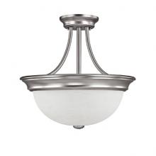  2719MN - Two Light Matte Nickel Bowl Semi-Flush Mount