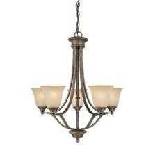  3415CS-287 - Five Light Creek Stone Up Chandelier