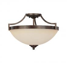  4024RT-MS - Three Light Rustic Bowl Semi-Flush Mount