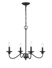  4384-MB - Delvona 4-Light Chandelier Ceiling Light Matte Black