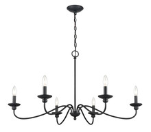  4386-MB - Delvona 6-Light Chandelier Ceiling Light Matte Black