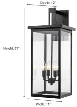 Millennium 2603-PBZ - Barkeley 4-Light Outdoor Wall Sconce Powder Coated Bronze