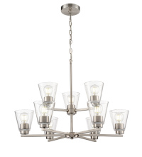 Millennium 64109-BN - Strayhan 28.5" 9-Light Chandelier -  Brushed Nickel