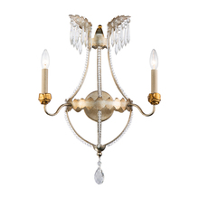  SC1035-2 - Silver and Gold 2 Light Empire Wall Sconce