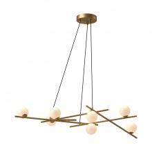  CH89854-BG/GO-UNV - Amara 54-in Brushed Gold/Glossy Opal Glass LED Chandeliers