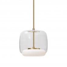  PD70610-CL/BG - Enkel 10-in Clear/Brushed Gold LED Pendant