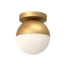  FM58306-BG/OP - Monae 6-in Brushed Gold/Opal Glass 1 Light Flush Mount