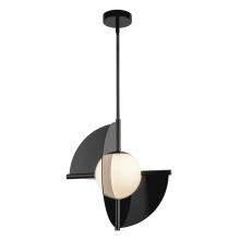  PD65116-GBK/OP-UNV - Scorpio 16-in Glossy Black/Opal Glass LED Pendant