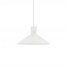  493216-WH/GD - Vanderbilt 16-in White With Gold Detail 1 Light Pendant