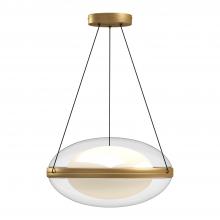  PD76316-BG/OP - Virgo 16-in Brushed Gold/Opal Glass LED Pendant