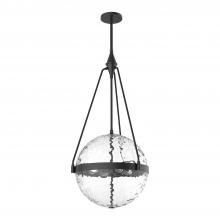  PD406418MBWC - Harmony 18-in Matte Black/Clear Water Glass 4 Lights Pendant