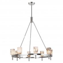 CH338836PNAR - Lucian 36-in Polished Nickel/Alabaster 8 Lights Chandeliers