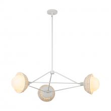  CH490340WHOP - Perth 40-in White/Opal Glass 3 Lights Chandelier