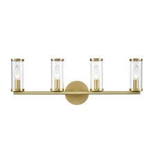  WV309044NBCG - Revolve Clear Glass/Natural Brass 4 Lights Wall/Vanity