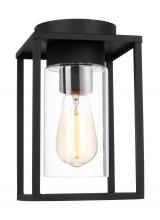 Visual Comfort & Co. Studio Collection 7831101EN7-12 - Vado transitional 1-light LED outdoor exterior ceiling ceiling flush mount in black finish with clea