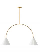 Visual Comfort & Co. Studio Collection KC1102MWTBBS-L1 - Cambre modern 2-light integrated LED indoor dimmable large linear ceiling chandelier in burnished br