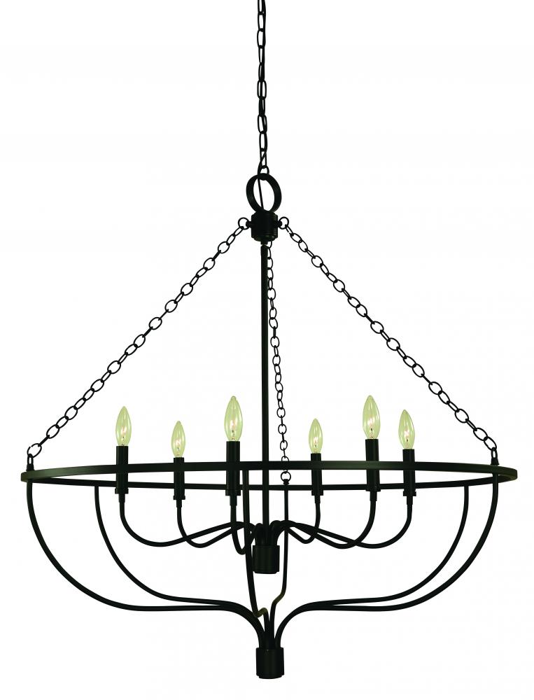 6-Light Brushed Brass West Town Dining Chandelier