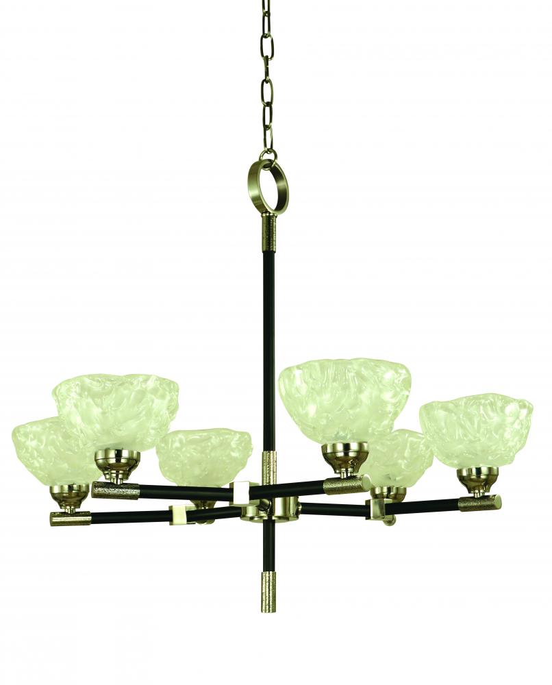 5-Light Polished Nickel with Matte Black accents Dining Chandelier
