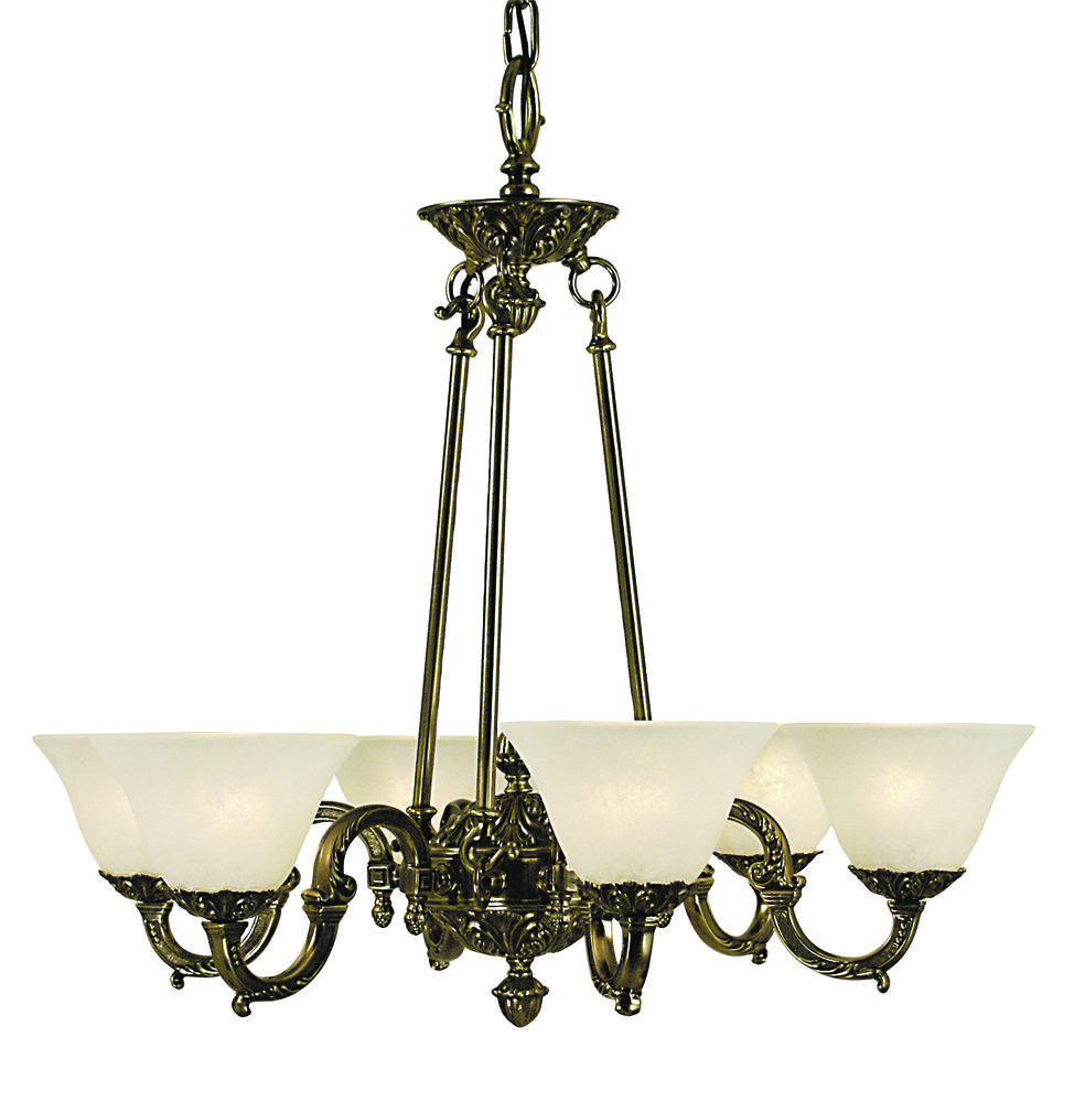 6-Light Antique Silver Napoleonic Dining Chandelier
