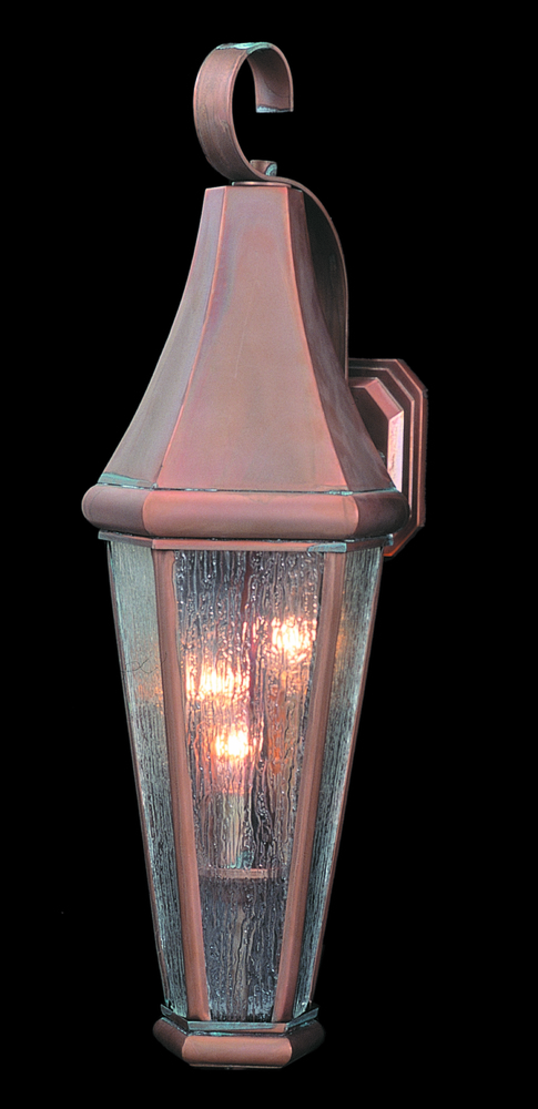3-Light Raw Copper Le Havre Exterior Wall Mount