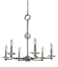  3106 PN - 6-Light Polished Nickel Pirouette Chandelier