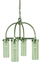  4439 BN/C - 4-Light Brushed Nickel/Clear Glass Hammersmith Chandelier