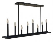  5538 MBLACK - 8-Light Matte Black Industria Island Chandelier