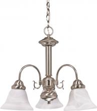  60/182 - Ballerina - 3 Light Chandelier with Alabaster Glass - Brushed Nickel Finish