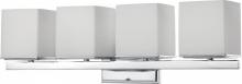  60/4084 - Bento - 4 Light Vanity with Satin White Glass - Polished Chrome Finish