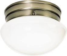  60/6114 - 1 Light - 8'' - Flush Mount - Small Antique Brass Mushroom; Color retail packaging