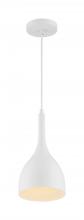  60/7096 - Bellcap - 1 Light Pendant with- Matte White Finish